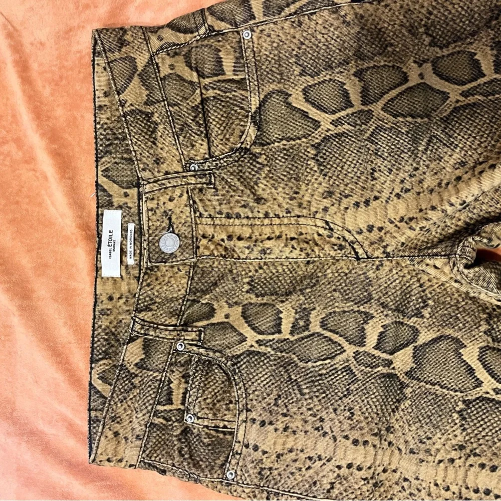 Isabel Marant Brown Snake Print Pants - Picture 3 of 6